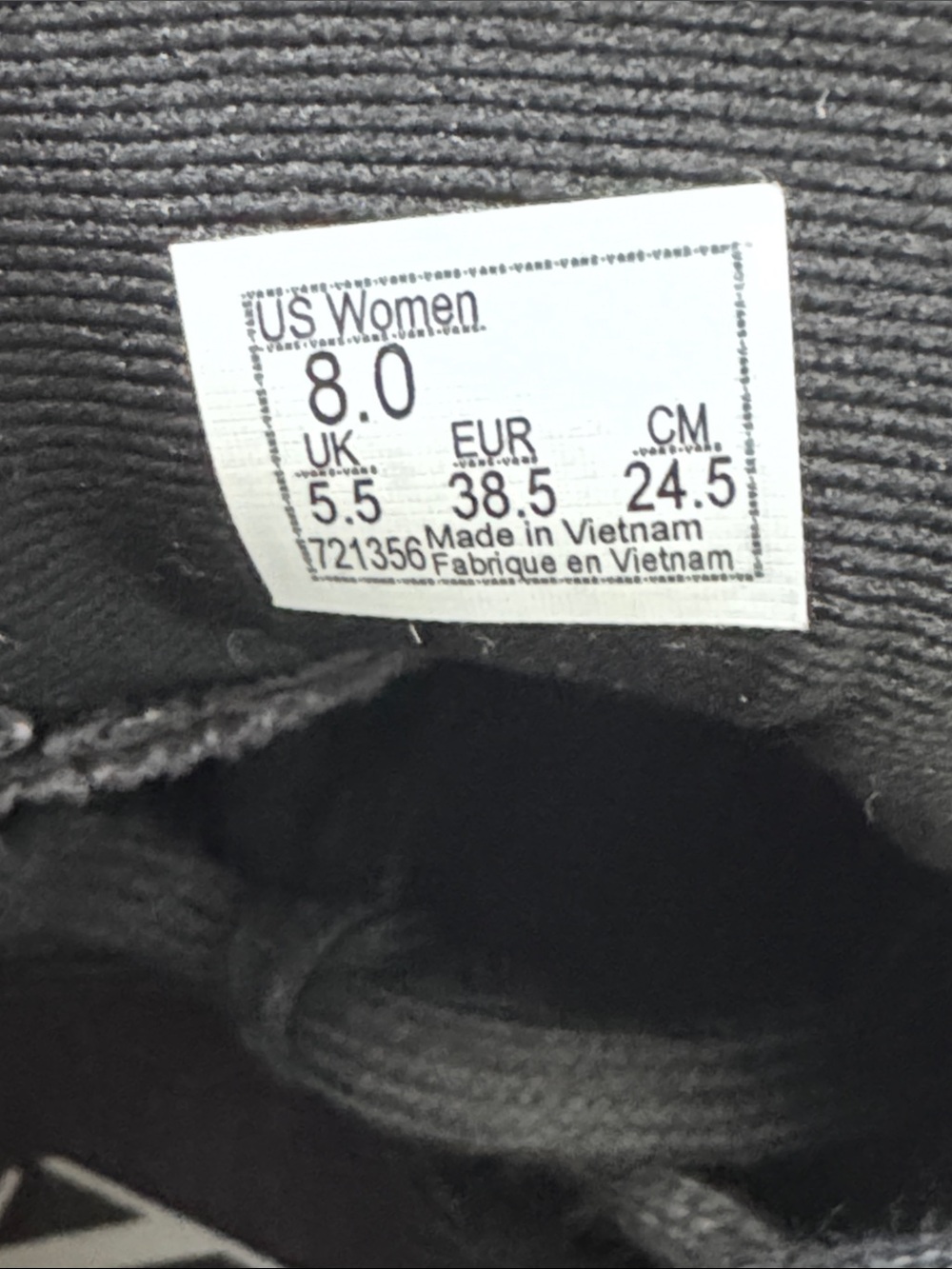 Vans Women's All-Black Classic Low-Top Canvas Sneakers Size 8 - Picture 8 of 8